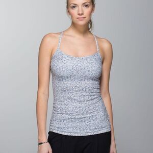 Lululemon Power Y Tank Petite Fleur Silver Spoon Size 4